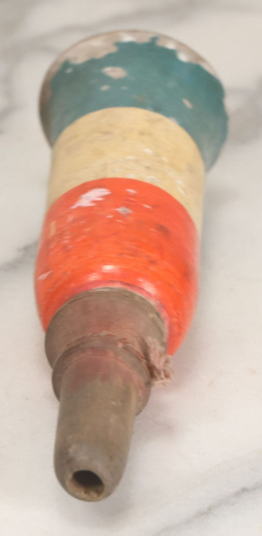 Lot 067 - Antique Red, White, And Blue July 4th Celebration Wooden Toy Whistle, Note Internal Metal Whistle Deteriorated, Does Not Function