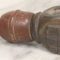 Lot 068 - Antique Wood Carved Fist Candle Holder Furniture Fragment With Dowel, 3-7/8" Length