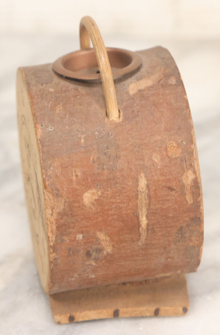 Lot 069 - Antique Wooden Novelty Coin Bank, "Time To Save," Clock Motif, Souvenir Of Concord, Massachusetts, Bottom Signed July 4th, 1911