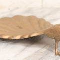 Lot 074 - Vintage Gold Painted Pot Metal Peacock Bird Soap, Trinket, Or Change Tray, Catch All
