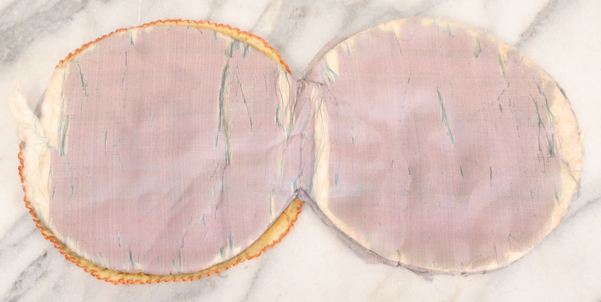 Lot 075 - Antique Novelty Sewing Pillow Pouch With Clown Flapper Girl, Silk Fabric, Circa 1920s, Note Worn, Poor Condition, 6-3/4" Diameter