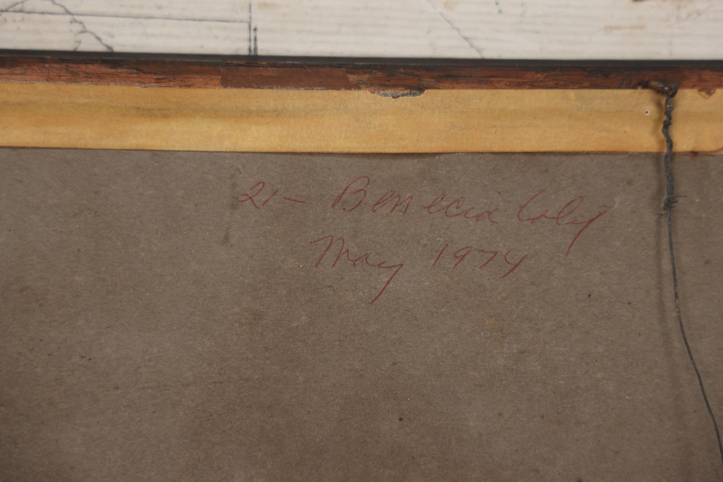 Lot 004 - Antique Watercolor Painting Of Native American Woman Holding A Staff Standing By Canoe In Black Painted Wood Frame, 10-1/2" x 20"