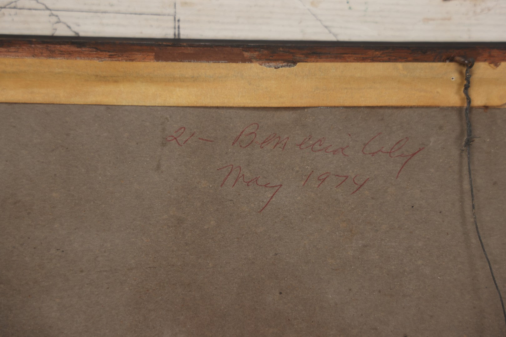 Lot 004 - Antique Watercolor Painting Of Native American Woman Holding A Staff Standing By Canoe In Black Painted Wood Frame, 10-1/2" x 20"