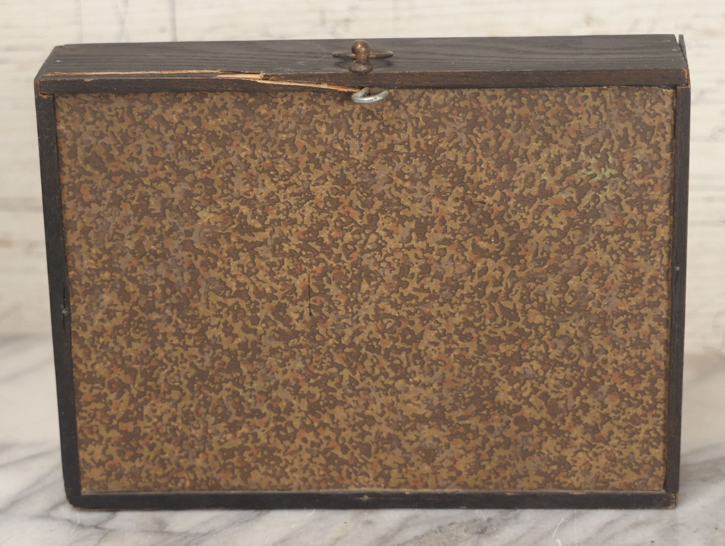 Lot 005 - Antique Hand Painted Dish With Elegant Women Playing Music Outdoors In Shadow Box Frame, 8-3/8" x 6-3/8"