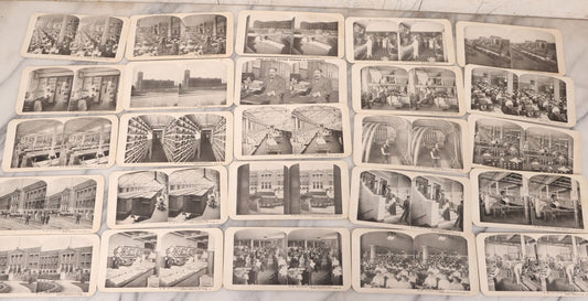 Lot 112 - Grouping Of 25 Antique Occupational Stereo View Cards Showing The Interior Operations Of Sears, Roebuck, & Co., Chicago, Illinois