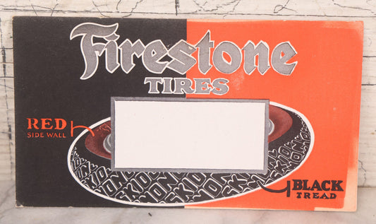Lot 114 - Vintage Firestone Tires Advertising Ink Blotter Showing Tire With Black Tread And Red Side Walls