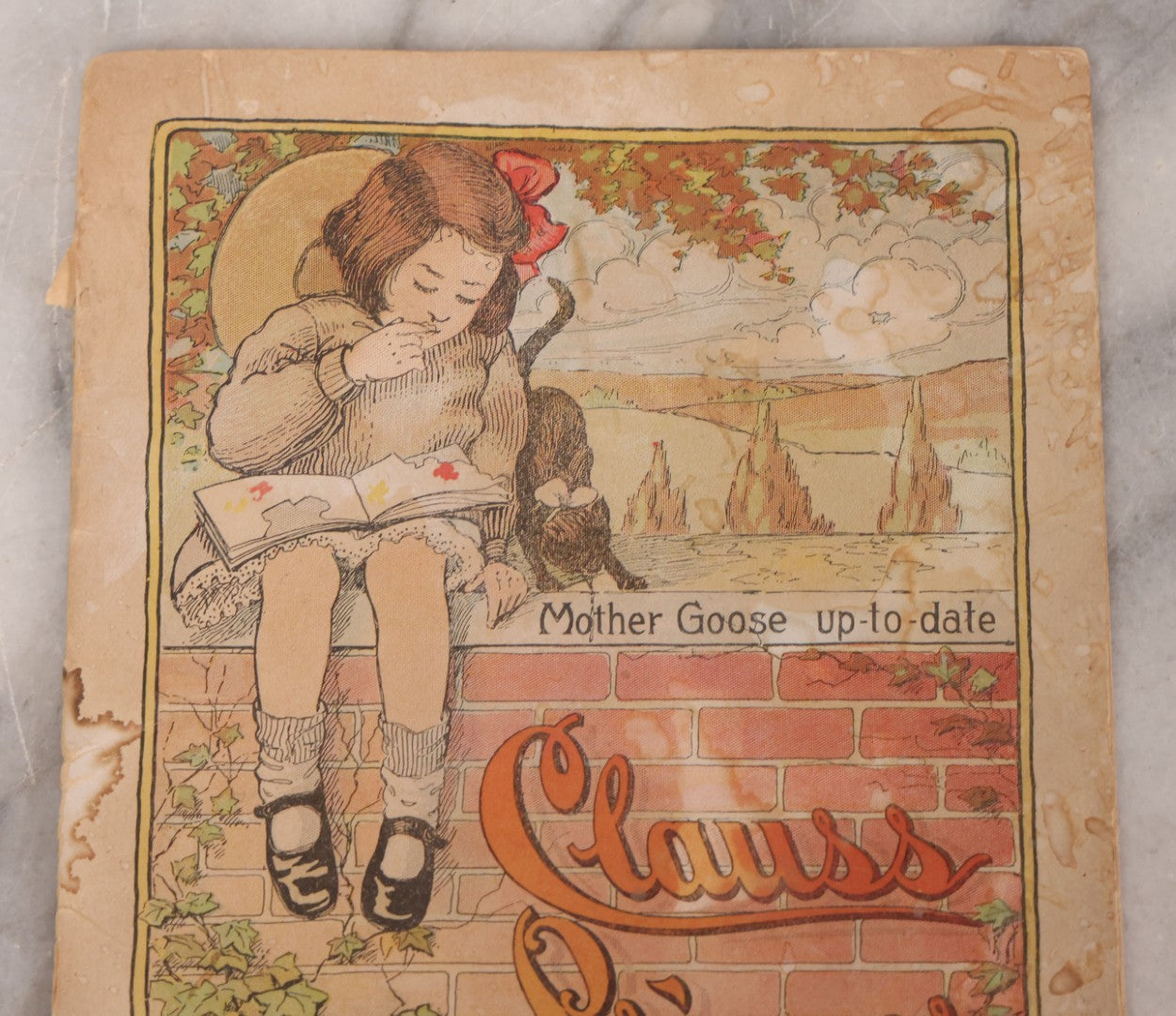 Lot 116 - Antique Lithographed Childrens Alphabet Advertising Book, "Mother Goose Up-To-Date Clauss Primer" Published By The Clauss Shear Company, Freemont, Ohio, Printed By The Blade Printing & Paper Co., Toledo, Ohio