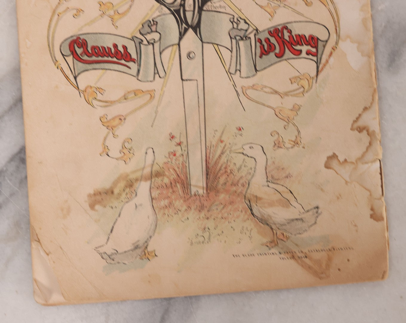 Lot 116 - Antique Lithographed Childrens Alphabet Advertising Book, "Mother Goose Up-To-Date Clauss Primer" Published By The Clauss Shear Company, Freemont, Ohio, Printed By The Blade Printing & Paper Co., Toledo, Ohio