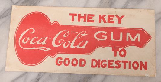 Lot 122 - Vintage Printed Paper Advertisement For Coca Cola Gum "The Key To Good Digestion"