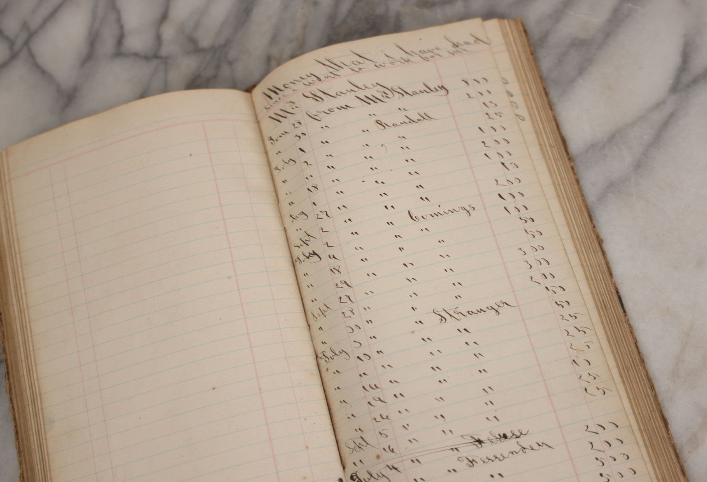 Lot 007 - Antique Expense Ledger Repurposed Into A Poetry Journal, Signed Edwin Davis Smithurst, Dated 1871, With Several Handwritten Poems And Notes And Tree Of Life Illustration, Swampscott, Massachusetts