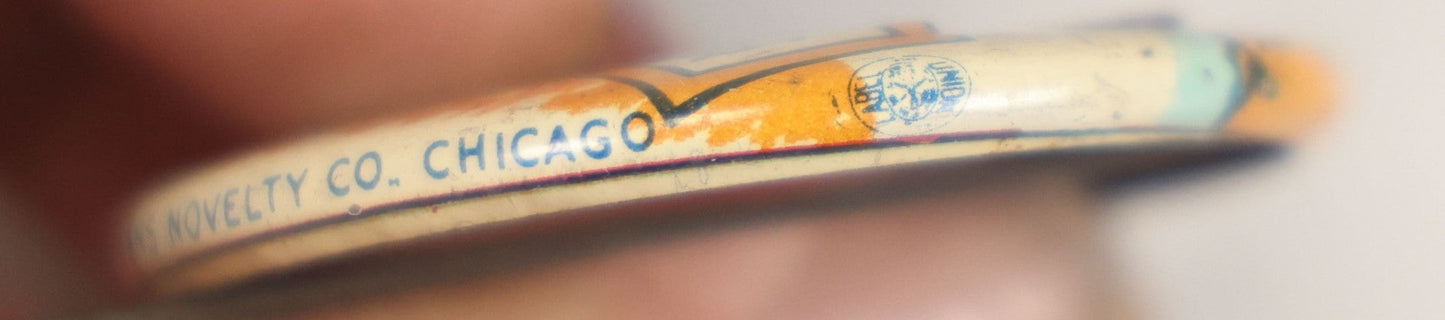 Lot 008 - Pair Of Vintage World War 2 Era Anti Hitler Pinback Buttons Including Animated Button Of Uncle Sam Hanging Hitler "Let's Pull Together," And "To Hell With Hitler" Blue Button