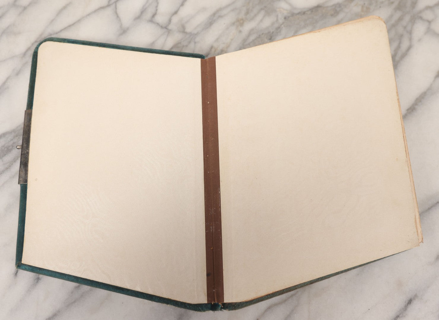 Lot 014 - Antique Victorian Photo Album With Unique Parallelogram Shape And Blue Velvet Covering, Containing 17 Cabinet Card, Three C.D.V. And Four Smaller Photographs, Of Men, Women And Children