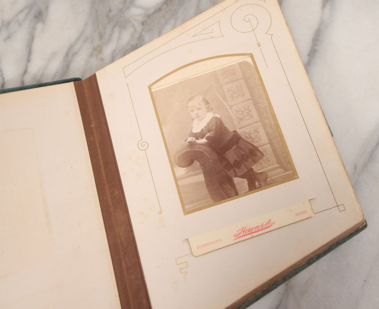 Lot 014 - Antique Victorian Photo Album With Unique Parallelogram Shape And Blue Velvet Covering, Containing 17 Cabinet Card, Three C.D.V. And Four Smaller Photographs, Of Men, Women And Children