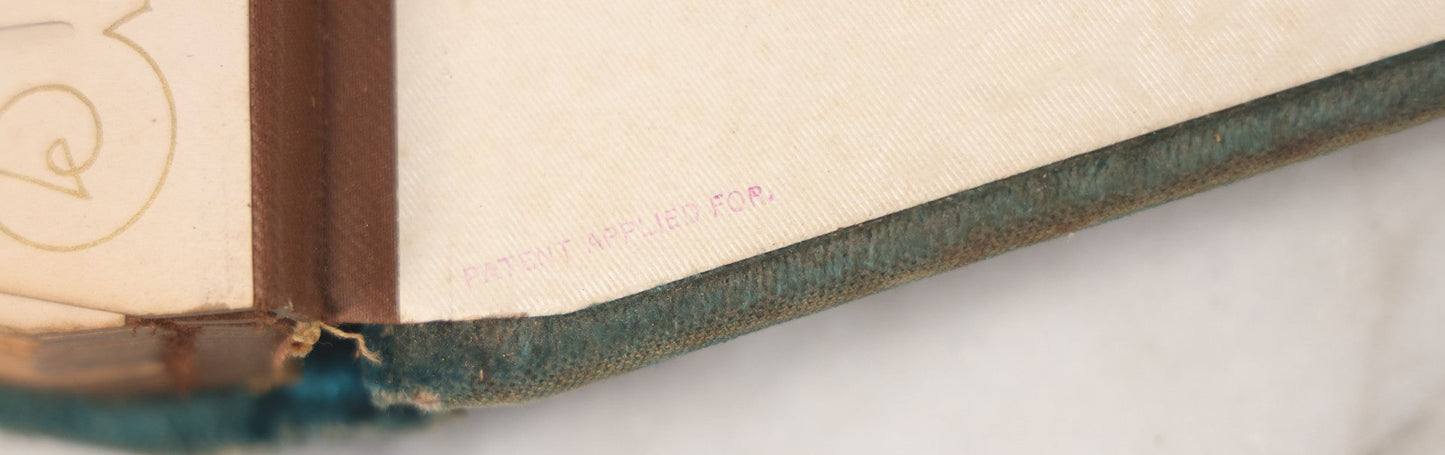 Lot 014 - Antique Victorian Photo Album With Unique Parallelogram Shape And Blue Velvet Covering, Containing 17 Cabinet Card, Three C.D.V. And Four Smaller Photographs, Of Men, Women And Children