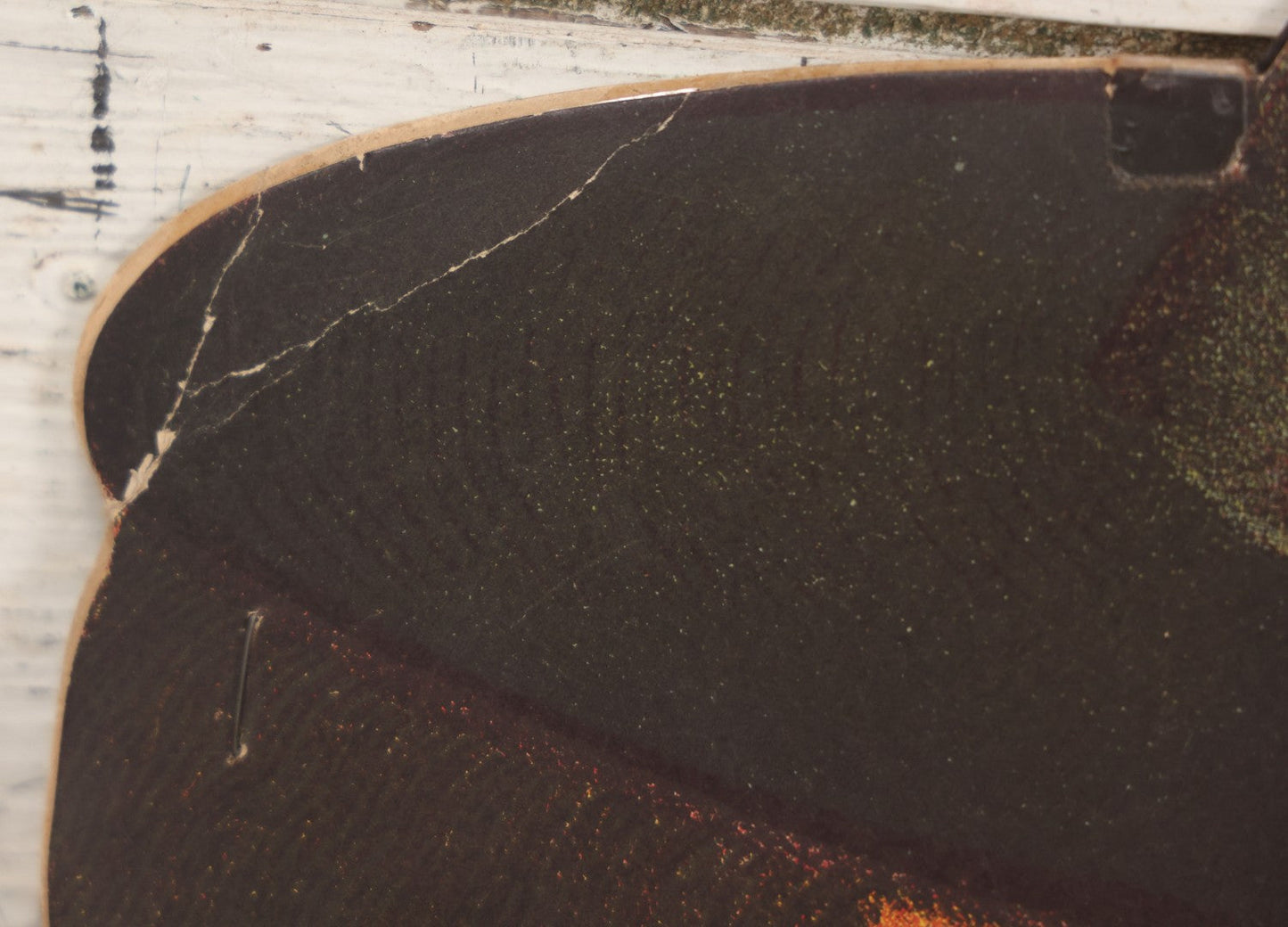 Lot 019 - Vintage Halloween Paper Cutout Mask Of Pumpkin Jack-O-Lantern J.O.L. Wearing Witch Hat, Made In Germany, Unknown Manufacturer, 14-1/8" x 12-1/2"