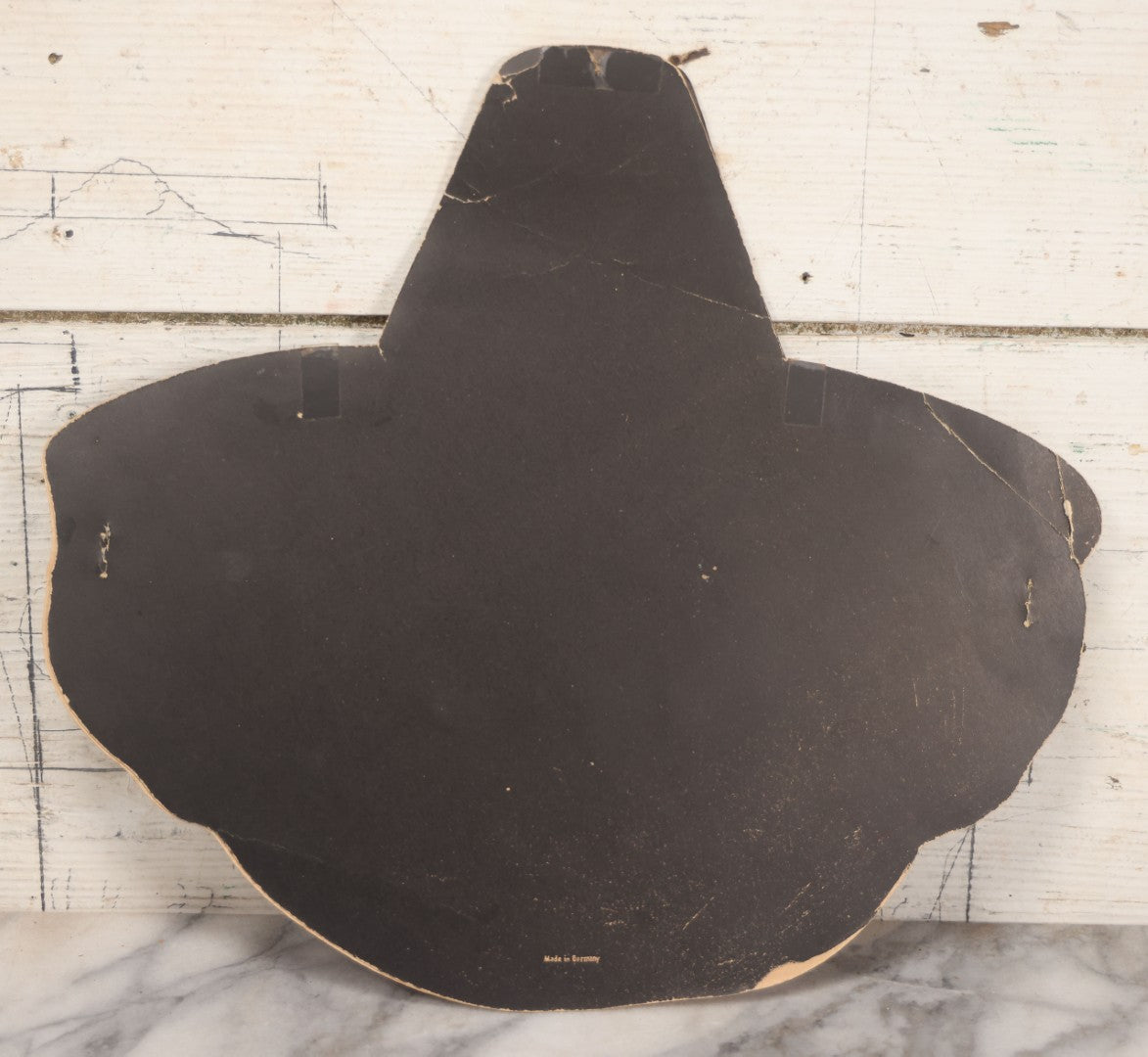 Lot 019 - Vintage Halloween Paper Cutout Mask Of Pumpkin Jack-O-Lantern J.O.L. Wearing Witch Hat, Made In Germany, Unknown Manufacturer, 14-1/8" x 12-1/2"