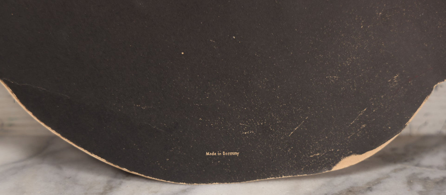 Lot 019 - Vintage Halloween Paper Cutout Mask Of Pumpkin Jack-O-Lantern J.O.L. Wearing Witch Hat, Made In Germany, Unknown Manufacturer, 14-1/8" x 12-1/2"