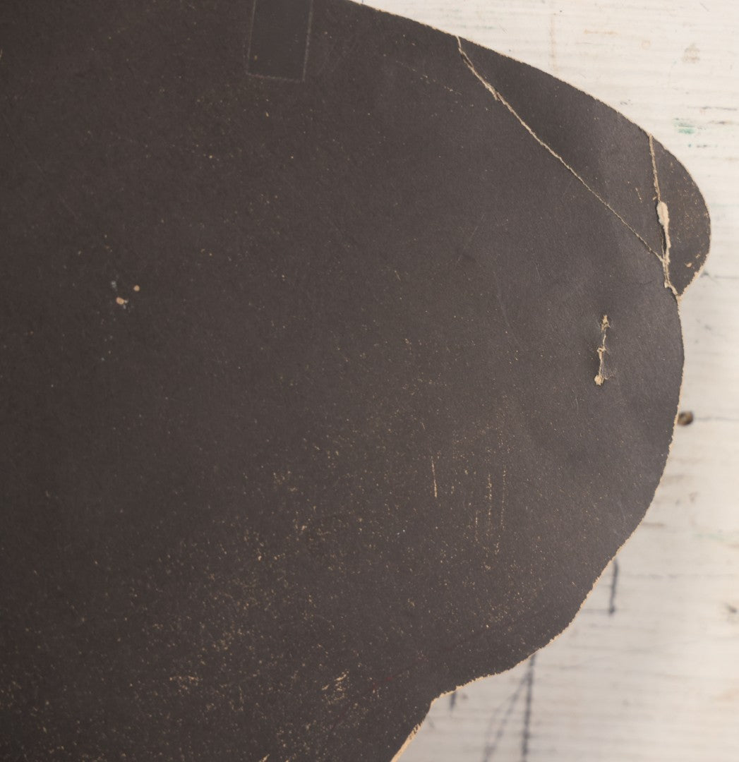 Lot 019 - Vintage Halloween Paper Cutout Mask Of Pumpkin Jack-O-Lantern J.O.L. Wearing Witch Hat, Made In Germany, Unknown Manufacturer, 14-1/8" x 12-1/2"