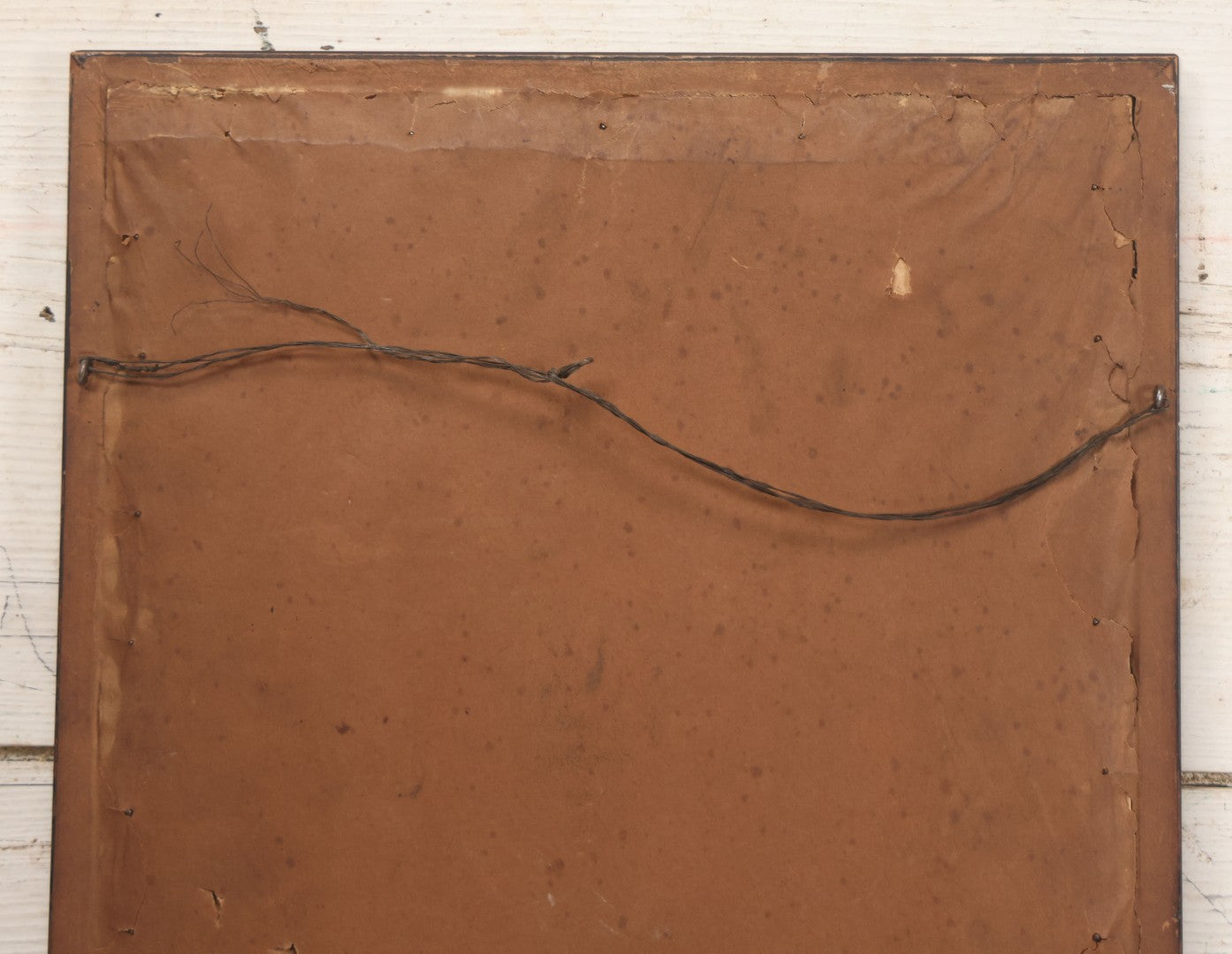 Lot 021 - Antique German Paper Punch Needlework Embroidery Motto, Translates To "The Father Cares With Much Effort For His Children, Late And Early" With Celluloid Angel Figure And Pressed Ferns, In Frame, 12-7/8" x 16-7/8"