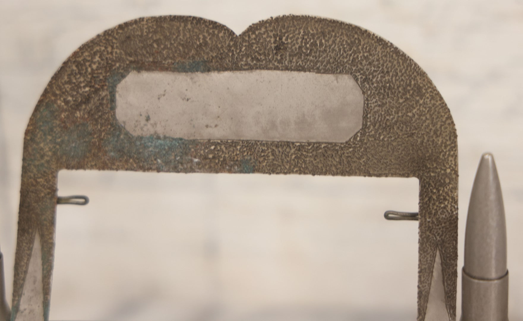 Lot 022 - Vintage Trench Art Swiveling Photo Frame With Silver Painted Bullet Shells, Hand Hammered Star Design And Other Hammered Details, Circa World War 1 Era