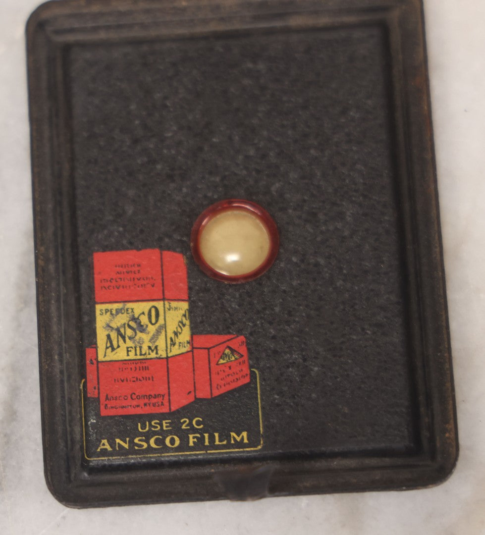 Lot 027 - Antique Ansco Box Camera, Small Size, Uses Speedex 2C Ansco Film, Made In U.S.A. By Ansco Photo Products Inc., Binghamton, New York, Patented September 1910