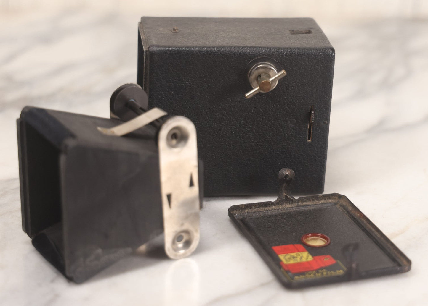 Lot 027 - Antique Ansco Box Camera, Small Size, Uses Speedex 2C Ansco Film, Made In U.S.A. By Ansco Photo Products Inc., Binghamton, New York, Patented September 1910