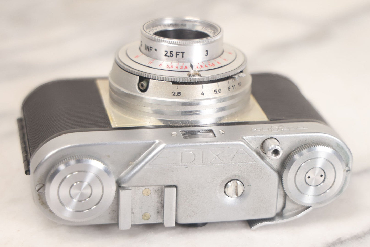 Lot 028 - Vintage Wirgin Edixa 35mm Film Photography Camera With F/2.8 43mm Fixed Lens And Original Leather Carrying Case, Made In Germany