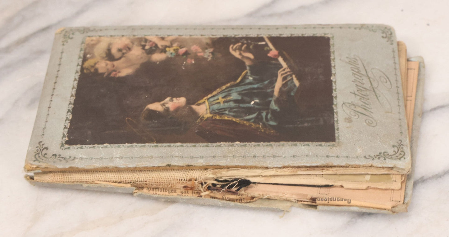 Lot 030 - Antique Snapshot Portrait Photo Album With 65+ Pasted Portrait Photos Of Victorian And Edwardian Men And Women, Dated Christmas 1901, From Marie & Ross Ellor