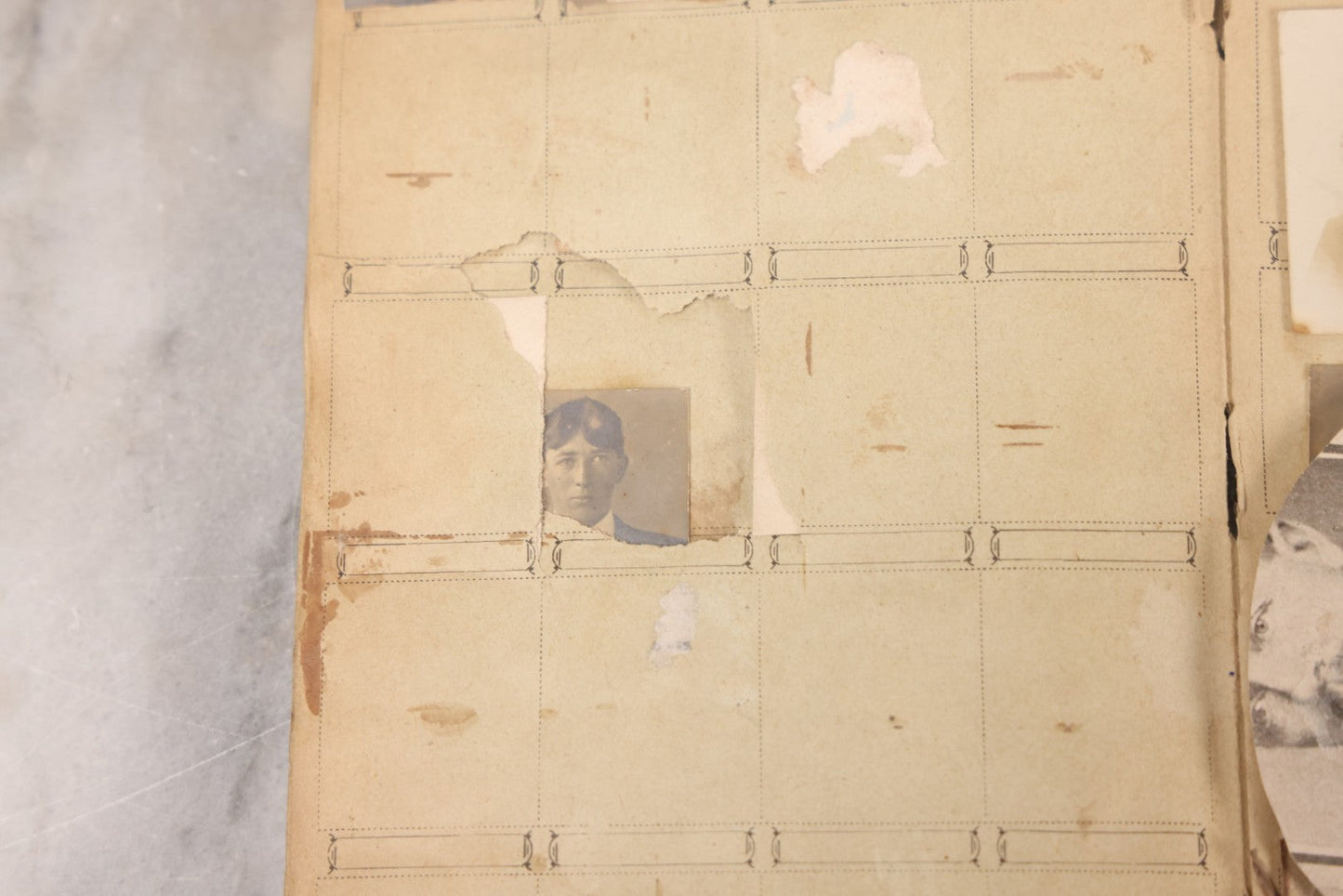 Lot 030 - Antique Snapshot Portrait Photo Album With 65+ Pasted Portrait Photos Of Victorian And Edwardian Men And Women, Dated Christmas 1901, From Marie & Ross Ellor
