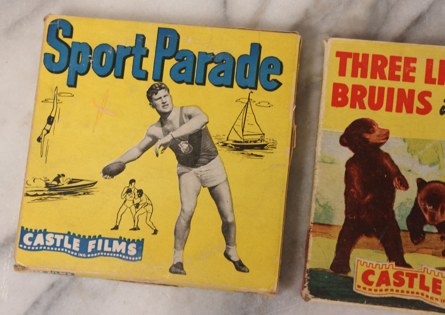 Lot 034 - Grouping Of Three Vintage 8mm Films By Castle Films Including Two Sport Parade Editions And "Three Little Bruins In The Woods" Children's Film