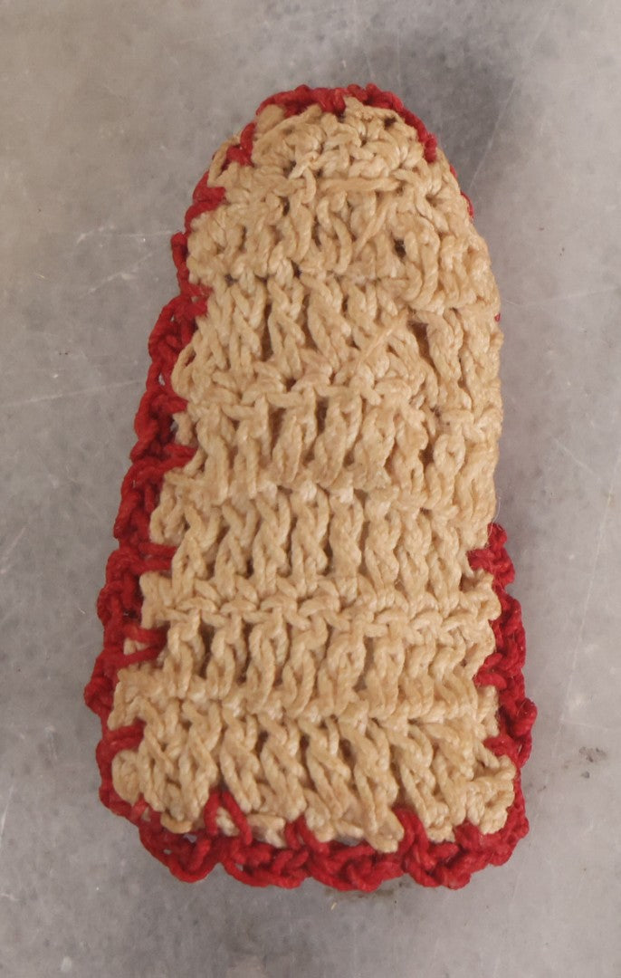 Lot 039 - Pair Of Vintage Bisque Dolls Including Blond Doll With Strung Arms, Made In Japan, And Frozen Charlotte Doll In Custom Crochet Enclosure