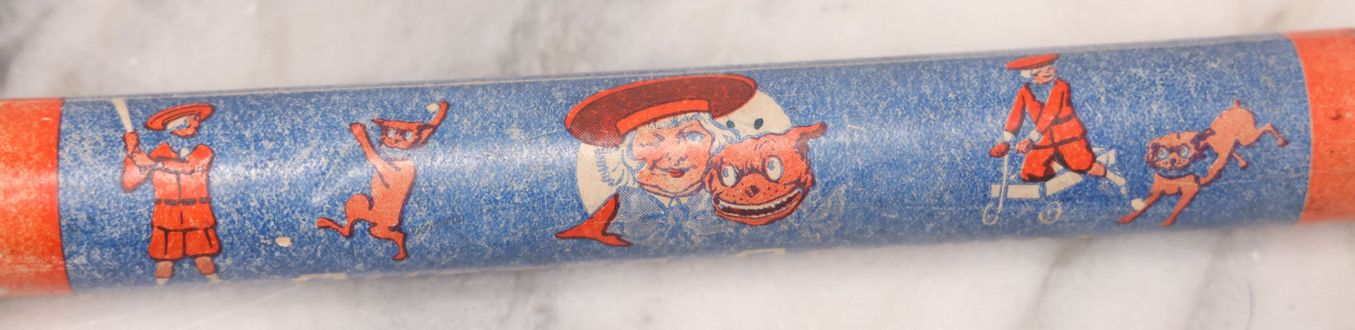 Lot 041 - Antique Buster Brown Boys And Girls Health Shoes Promotional Advertising Pencil Box, Buster Brown Shoe Store, Eugene Oregon, With Buster Brown Cartoon Characters, 10-1/4" Length