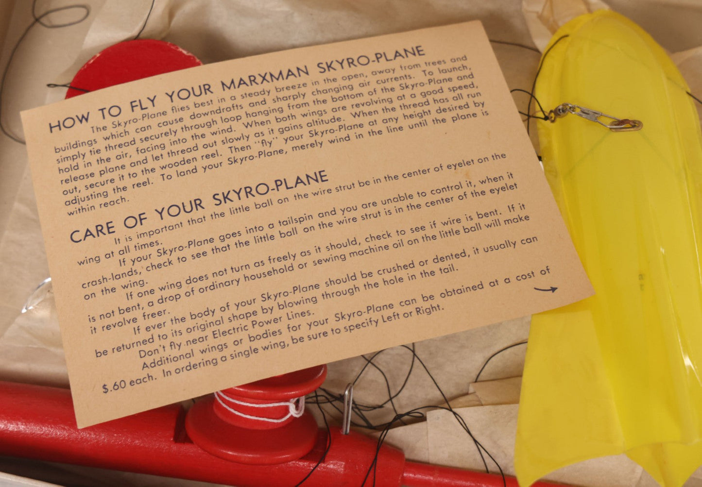 Lot 042 - Vintage Marxman Skyro Spaceship Flying Model Toy In Original Box, A Skycraft Product, New York, Us Patent No. 2593979