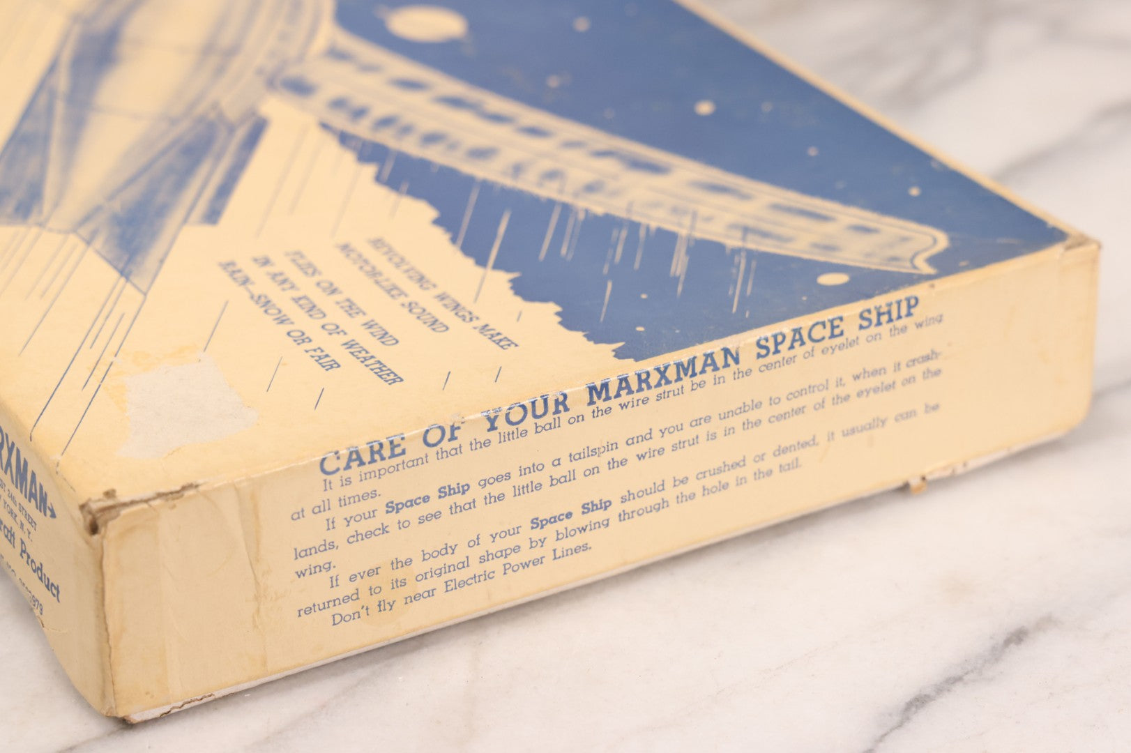 Lot 042 - Vintage Marxman Skyro Spaceship Flying Model Toy In Original Box, A Skycraft Product, New York, Us Patent No. 2593979