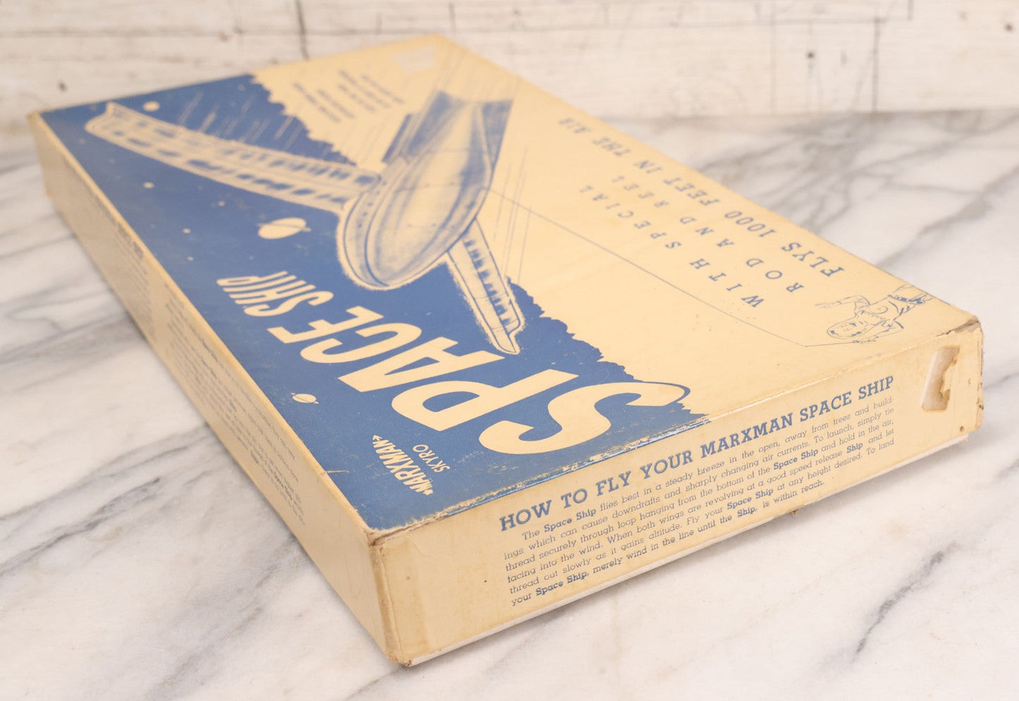 Lot 042 - Vintage Marxman Skyro Spaceship Flying Model Toy In Original Box, A Skycraft Product, New York, Us Patent No. 2593979