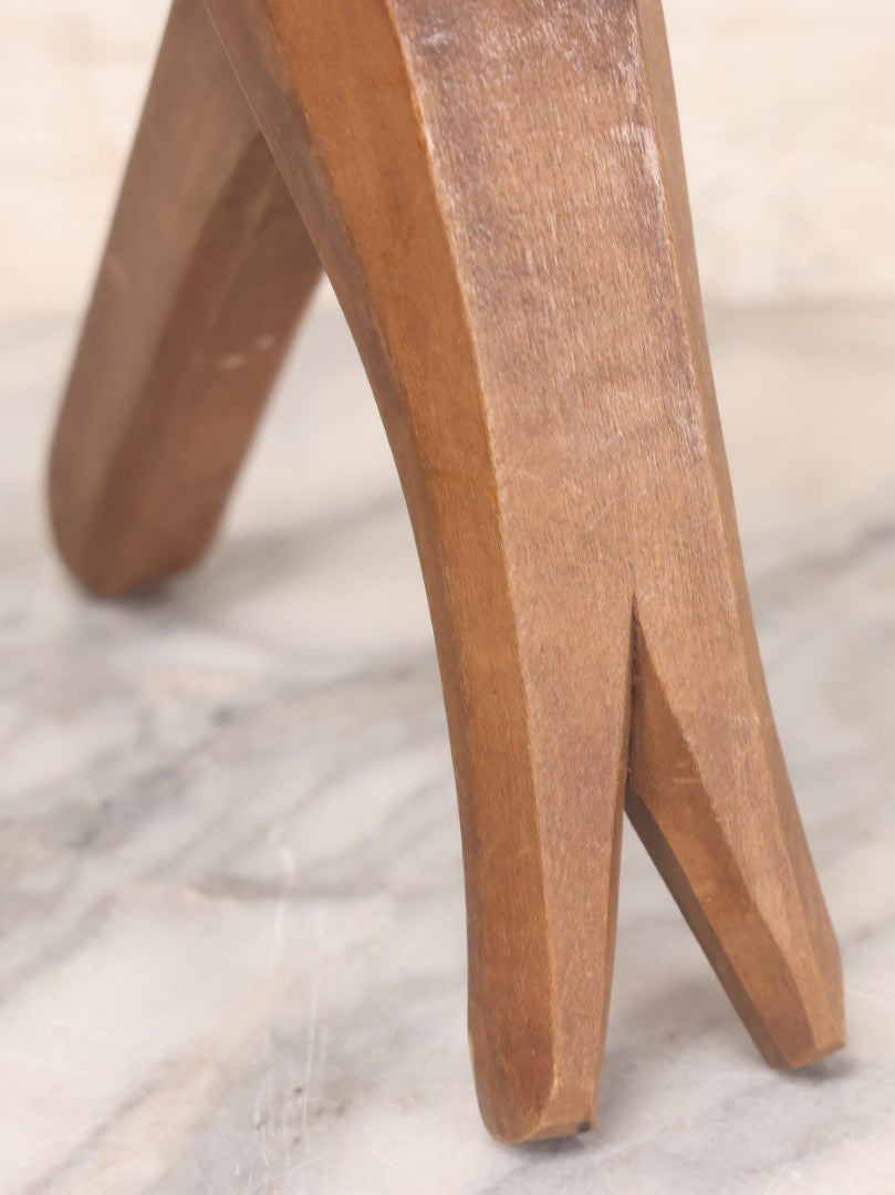 Lot 046 - Antique Folk Art Hand Carved Elderly Elf Man Wooden Nutcracker, 10-3/4" H