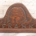 Lot 049 - Vintage Folk Art Wood Carved Tie Rack With Horseshoe Motif, For Frank
