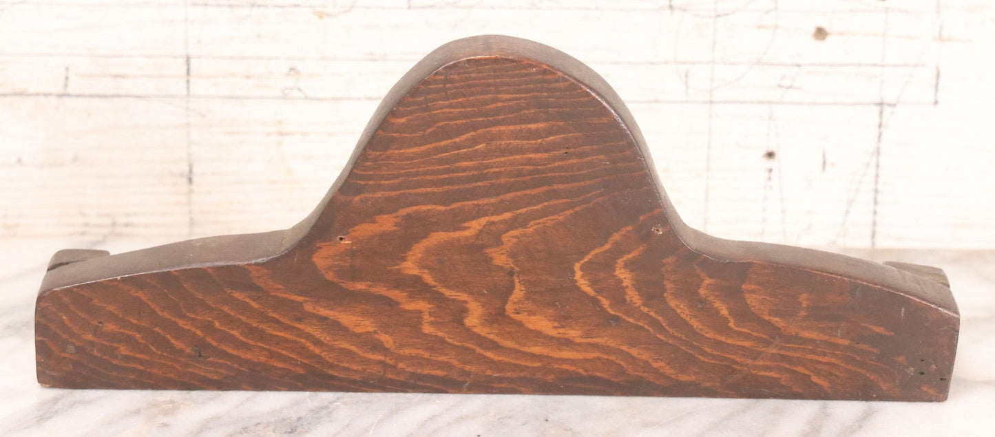 Lot 049 - Vintage Folk Art Wood Carved Tie Rack With Horseshoe Motif, For Frank