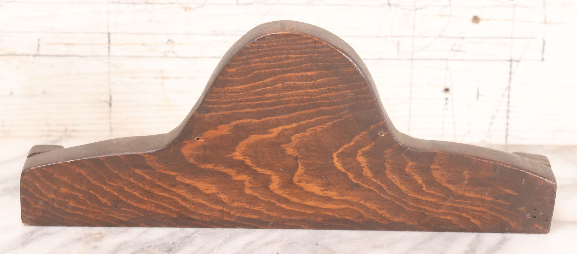 Lot 049 - Vintage Folk Art Wood Carved Tie Rack With Horseshoe Motif, For Frank