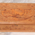 Lot 051 - Vintage Wood Burned Pyrography Keepsake Box With Image Of "Ruinas Recolección" Church Ruins In Antigua Guatemala, Dated July 9, 1939, With Signature And Manufacturers Stamp