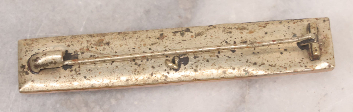 Lot 066 - Antique Victorian Gold Toned Bar Brooch With Black And White Woman Cameo, 2-3/4" L