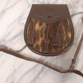 Lot 071 - Vintage Brown Leather Scottish Sporran Purse, Made With Real Leather In Scotland