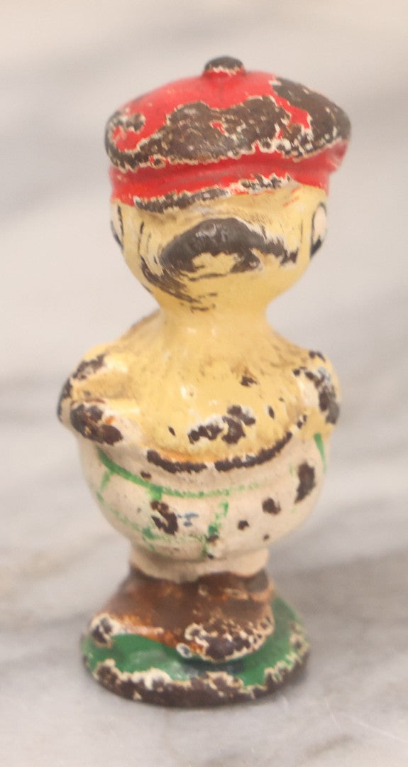 Lot 072 - Vintage Hubley Cast Iron Duck Golfer Paperweight With Original Paint, 2-3/8" H