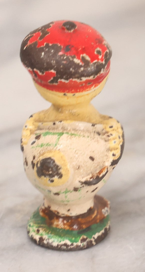 Lot 072 - Vintage Hubley Cast Iron Duck Golfer Paperweight With Original Paint, 2-3/8" H