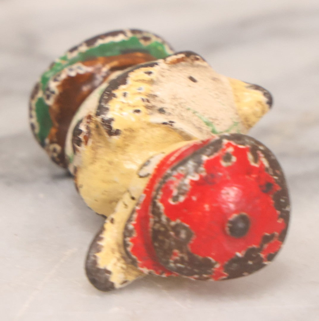 Lot 072 - Vintage Hubley Cast Iron Duck Golfer Paperweight With Original Paint, 2-3/8" H