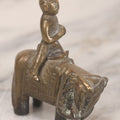 Lot 073 - Vintage Brass Indian Figurine Of Praying Man Riding Elephant, 2-1/8" H