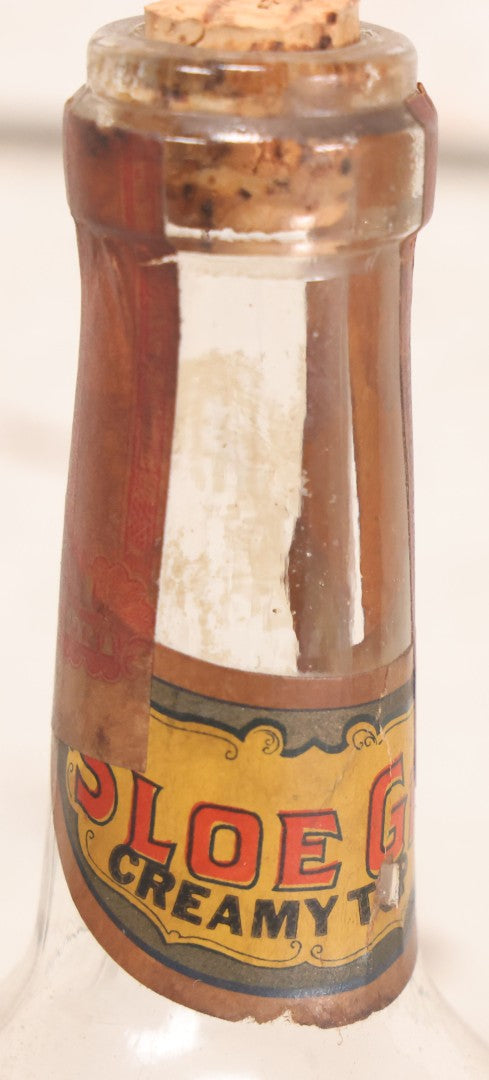 Lot 078 - Vintage Powers Creamy Top Sloe Gin Glass Bottle With Original Paper Label, Made By Walter P. Powers, Chicago, Illinois, 10-3/4" H