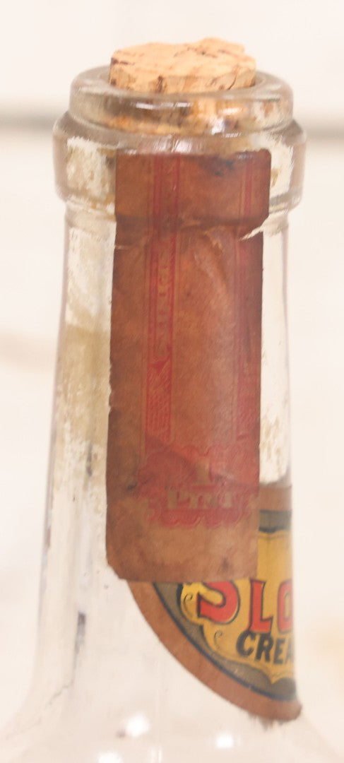 Lot 078 - Vintage Powers Creamy Top Sloe Gin Glass Bottle With Original Paper Label, Made By Walter P. Powers, Chicago, Illinois, 10-3/4" H