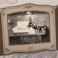 Lot 088 - Vintage Foldered Funeral Photograph Of Elderly Woman In Coffin With Funeral Flowers, From The Art Studio Of Perry Chaloge, Manchester, New Hampshire