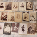 Lot 099 - Grouping Of 19 Antique Cabinet Card Photographs Including Cute Smiling Baby, Three Well Dressed Young Men, And Woman Posing With Photo Album